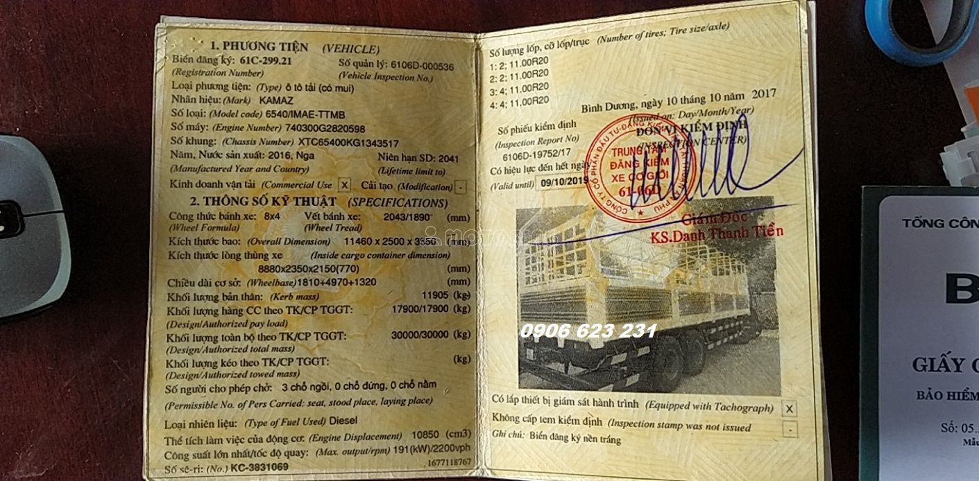 Kamaz Xe thùng Kamaz 6540 (8x4) 2017 ảnh 5